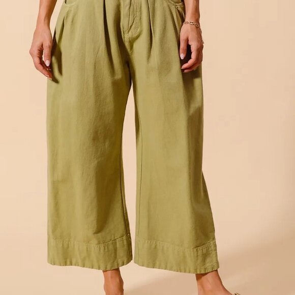 SO ME Mid Rise Wide Leg Chino Pants With Pockets - Picture 2 of 7